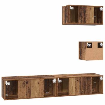 Wand TV Schrank 4 pcs Altes Holz 30,5 x 30 x 30 cm Mittel
