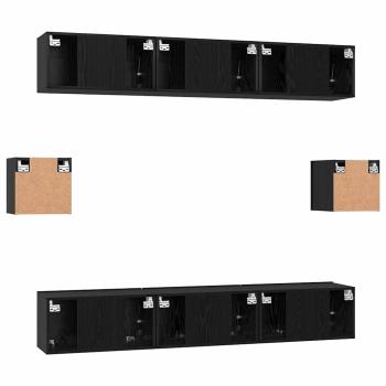 TV-Schranksystem Sonstiges 8 pcs Schwarz Eiche 60 x 30 x 30 cm