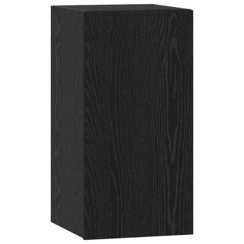 TV-Schrank-Set mit Regal mit Speicher mit Tür 6 pcs Schwarz Eiche 60 x 30 x 30 cm