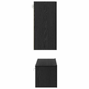TV-Schrank-Set mit Regal mit Speicher mit Tür 6 pcs Schwarz Eiche 60 x 30 x 30 cm