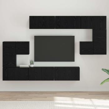 ARDEBO.de - TV-Schranksatz 10 pcs Schwarz Eiche 180 x 30 x 90,5 cm