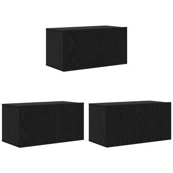 TV-Schränke mit Speicher mit Tür 8 pcs Schwarz Eiche 60 x 30 x 30.5 cm