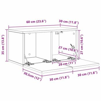 TV-Schränke mit Speicher mit Tür 8 pcs Schwarz Eiche 60 x 30 x 30.5 cm