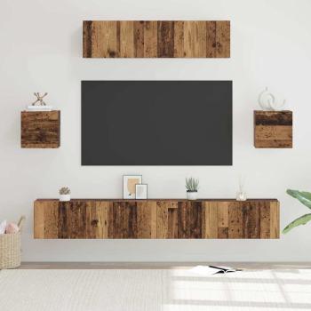 ARDEBO.de - TV-Schranksystem Sonstiges mit Speicher mit Tür 7 pcs Altes Holz 80 x 30 x 30 cm