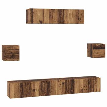 TV-Schranksystem Sonstiges mit Speicher mit Tür 7 pcs Altes Holz 80 x 30 x 30 cm