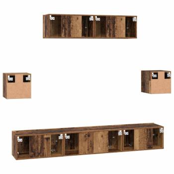 TV-Schranksystem Sonstiges mit Speicher mit Tür 7 pcs Altes Holz 80 x 30 x 30 cm