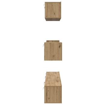 TV-Schranksystem 7 pcs Handwerklich gefertigter Eichenholz