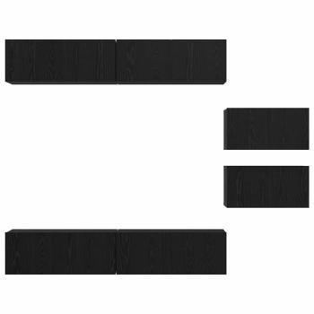 TV-Schränke mit Speicher mit Tür 6 pcs Schwarz Eiche 80 x 30 x 30,5 cm