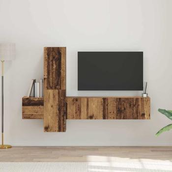 ARDEBO.de - TV-Schrank-Set 5 pcs Altes Holz Mittel 181 x 30 x 120 cm