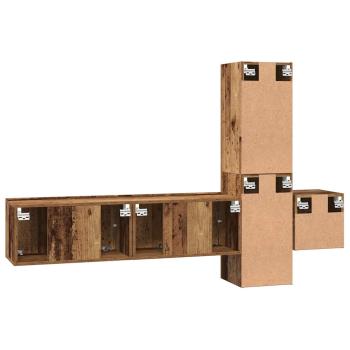 TV-Schrank-Set 5 pcs Altes Holz Mittel 181 x 30 x 120 cm