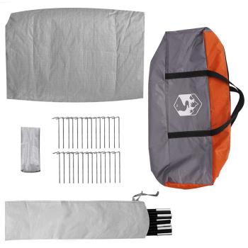 Kuppelzelt mit Dach mit Speicher Grau und Orange 384 x 254 x 170 cm