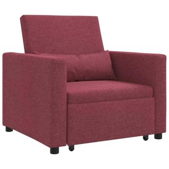 3-in-1 Einzelsofa Bett umwandelbar Weinrotes Gewebe