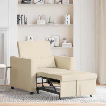 3-in-1 Einzelsofa-Bett konvertierbar Creme Stoff