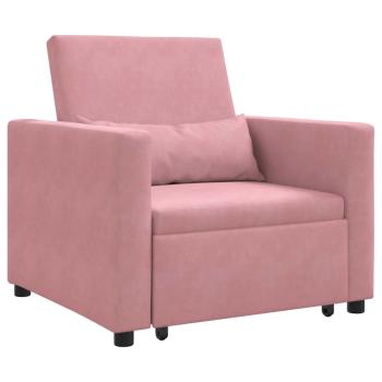 3-in-1 Schlafsofa Rosa Samt