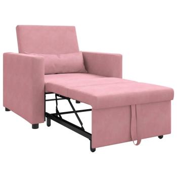 3-in-1 Schlafsofa Rosa Samt