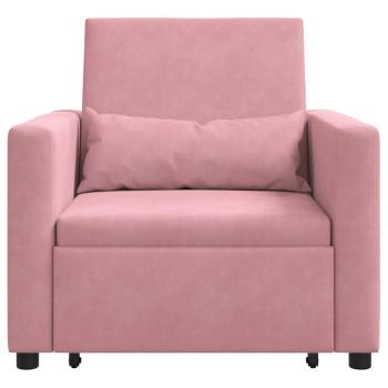3-in-1 Schlafsofa Rosa Samt