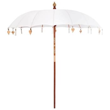 ARDEBO.de - Sonnenschirm Creme x 250 cm Baumwolle und Massivholz