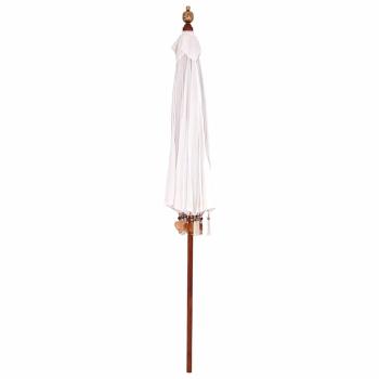 Sonnenschirm Creme x 250 cm Baumwolle und Massivholz