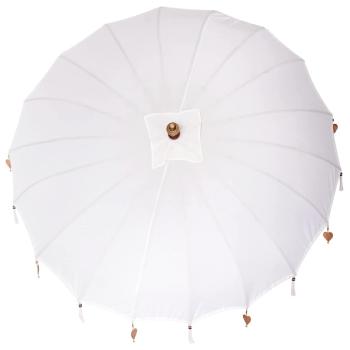 Sonnenschirm Creme x 250 cm Baumwolle und Massivholz