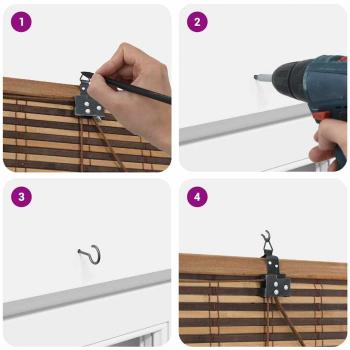 Fensterjalousien und -schattierungen Braun 110 x 160 cm Bambus