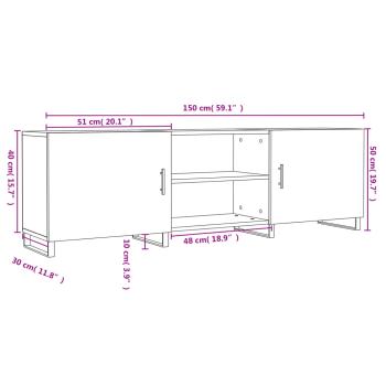 TV-Schrank Räuchereiche 150x30x50 cm Holzwerkstoff