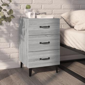 ARDEBO.de - Nachttisch Grau Sonoma 40x40x66 cm Holzwerkstoff