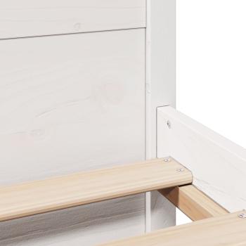 Bettgestell mit Kopfteil ohne Matratze Weiß 90x200 cm