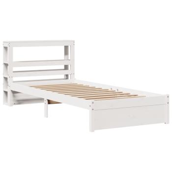 Bettgestell mit Kopfteil ohne Matratze Weiß 90x200 cm
