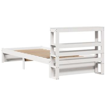 Bettgestell mit Kopfteil ohne Matratze Weiß 90x200 cm