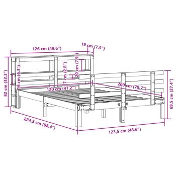 Bettgestell mit Kopfteil ohne Matratze Weiß 120x200 cm