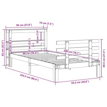 Bettgestell mit Kopfteil ohne Matratze Weiß 90x200 cm