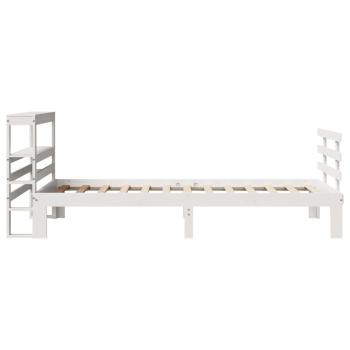 Bettgestell mit Kopfteil ohne Matratze Weiß 90x200 cm