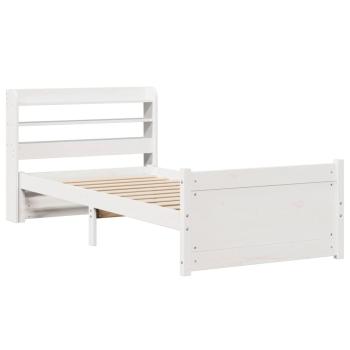 Bettgestell mit Kopfteil ohne Matratze Weiß 100x200 cm