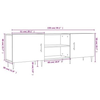 TV-Schrank Betongrau 150x30x50 cm Holzwerkstoff