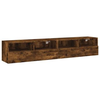 TV-Wandschränke 2 Stk. Räuchereiche 80x30x30 cm Holzwerkstoff