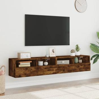 TV-Wandschränke 2 Stk. Räuchereiche 80x30x30 cm Holzwerkstoff