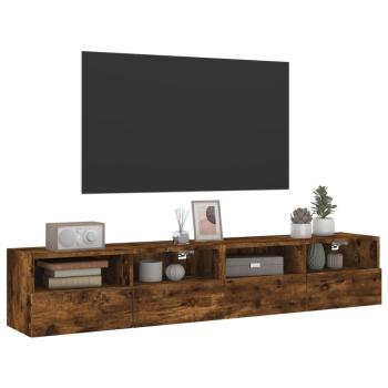 TV-Wandschränke 2 Stk. Räuchereiche 80x30x30 cm Holzwerkstoff