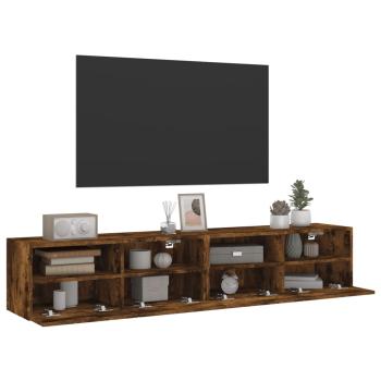 TV-Wandschränke 2 Stk. Räuchereiche 80x30x30 cm Holzwerkstoff