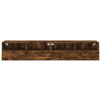 TV-Wandschränke 2 Stk. Räuchereiche 80x30x30 cm Holzwerkstoff