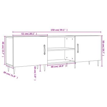 TV-Schrank Betongrau 150x30x50 cm Holzwerkstoff