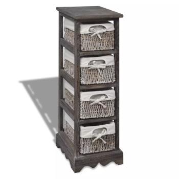 ARDEBO.de - Korbregal Holz mit 4 Körben Braun