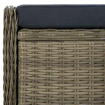 9-tlg. Garten-Essgruppe mit Auflagen Poly Rattan Braun