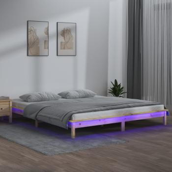 ARDEBO.de - Massivholzbett mit LEDs 180x200 cm