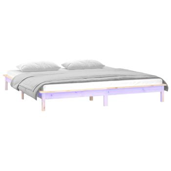 Massivholzbett mit LEDs 180x200 cm