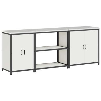 Küchenaufbewahrungsset mit Regal Sonstiges mit Speicher mit Tür 3 pcs Weiß 210 x 50 x 92 cm