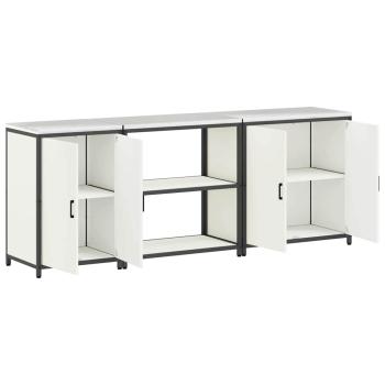 Küchenaufbewahrungsset mit Regal Sonstiges mit Speicher mit Tür 3 pcs Weiß 210 x 50 x 92 cm