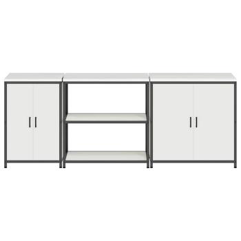 Küchenaufbewahrungsset mit Regal Sonstiges mit Speicher mit Tür 3 pcs Weiß 210 x 50 x 92 cm