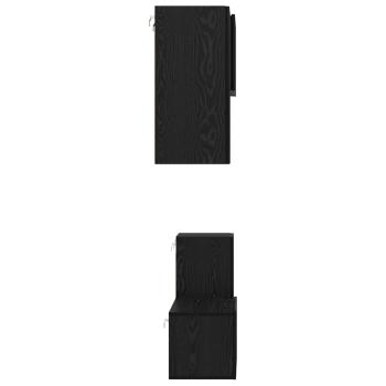 TV-Cabinet-Set mit Regal mit Speicher mit Tür 4 pcs Schwarz Eiche 60 x 30 x 30 cm