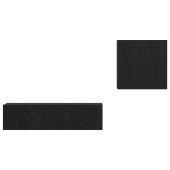 TV-Schrank-Set mit Regal 4 pcs Schwarz Eiche 120 x 30 x 30 cm