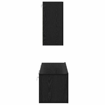TV-Schrank-Set mit Regal 4 pcs Schwarz Eiche 120 x 30 x 30 cm